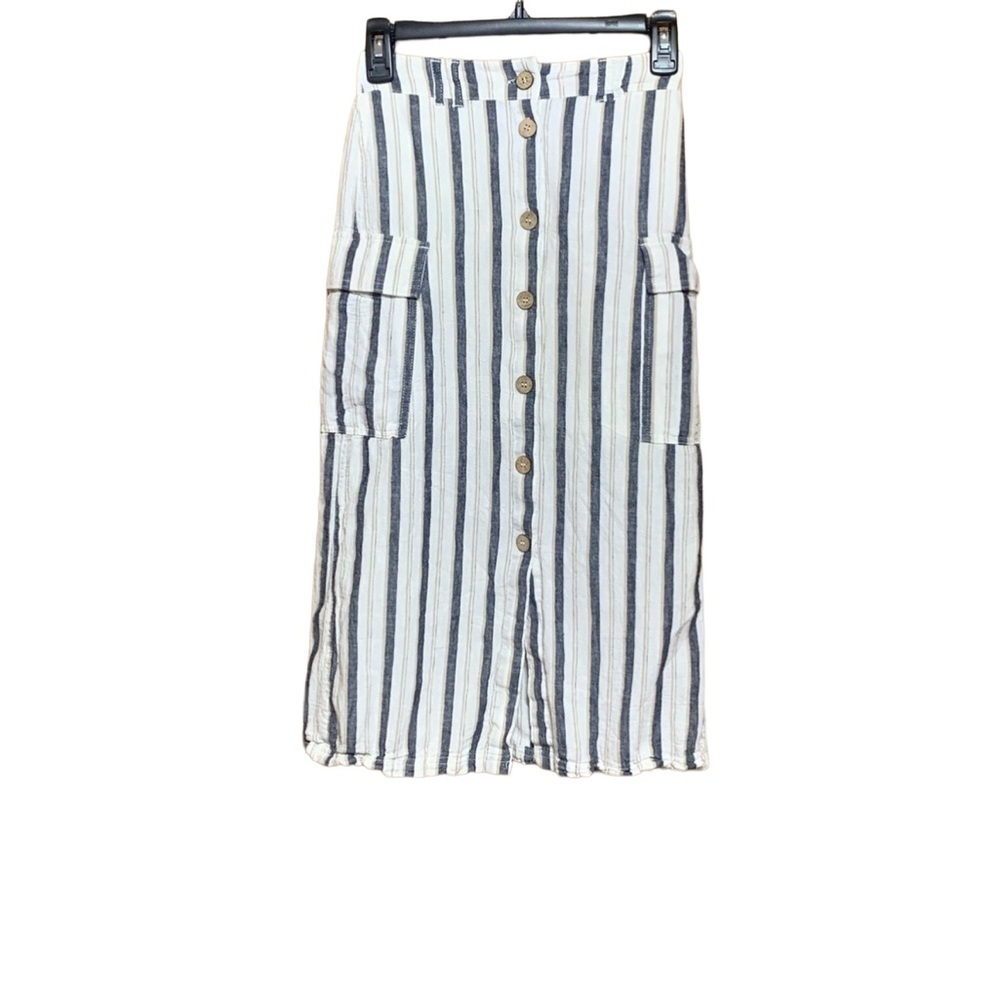 Striped Button-Down Skirt Women’s Love Tree Size Small